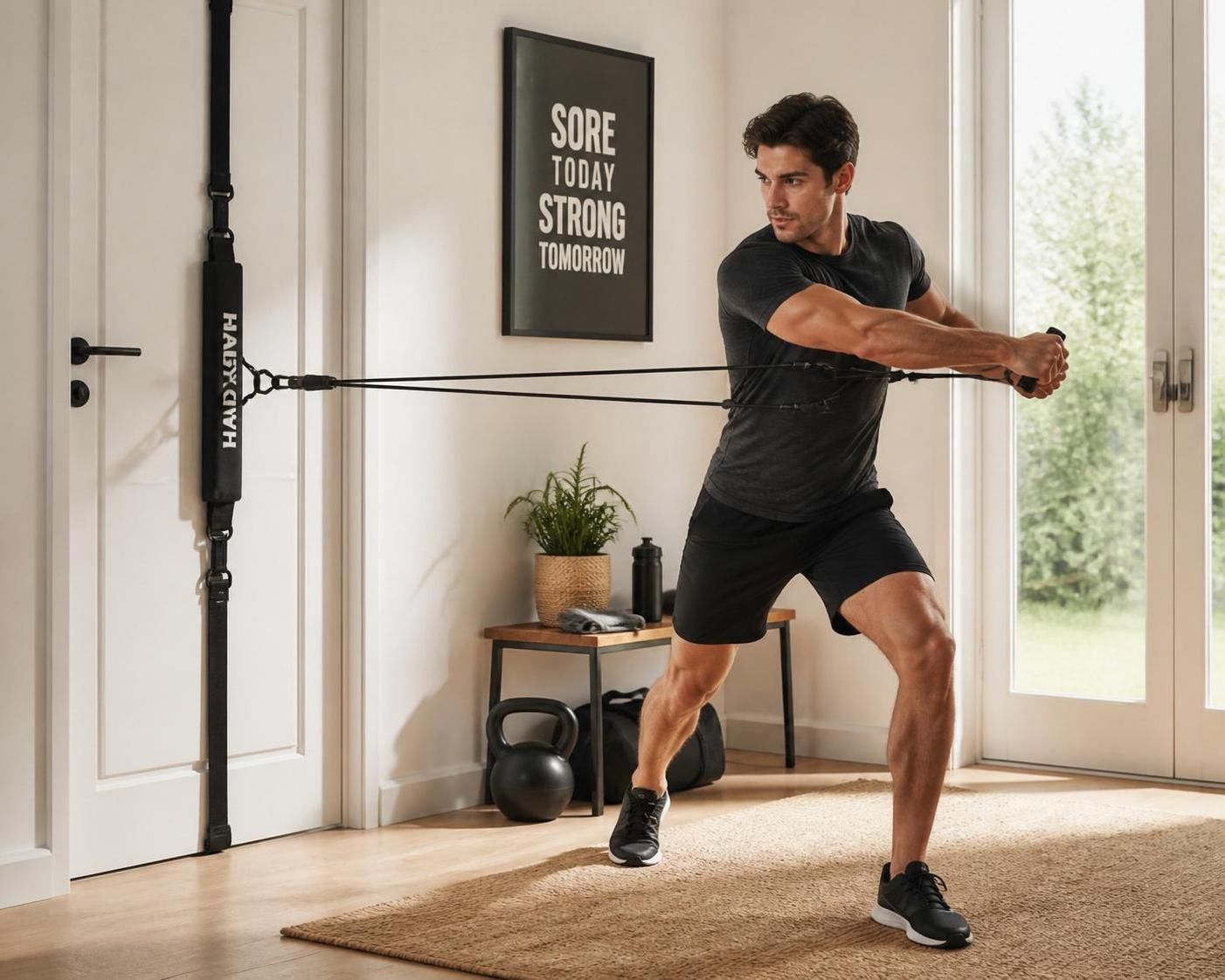 handy gym : votre compagnon d'entraînement compact et pratique pour rester en forme partout, sans contraintes ni matériel encombrant.